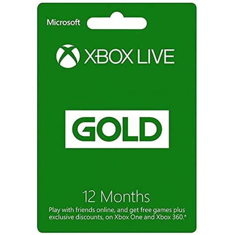 Microsoft Xbox Live 12 Month Gold Membership Card Xbox 360 And Xbox One