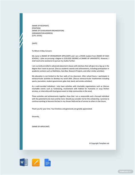 Motivation letter is also known as letter of motivation. Motivation Letter Template for a Scholarship [Free PDF ...