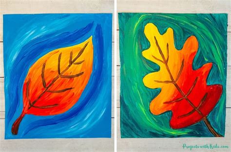 Beautiful Autumn Leaf Painting Idea For Kids Projects With Kids