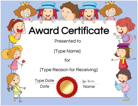 Certificates For Kids With Childrens Certificate Template