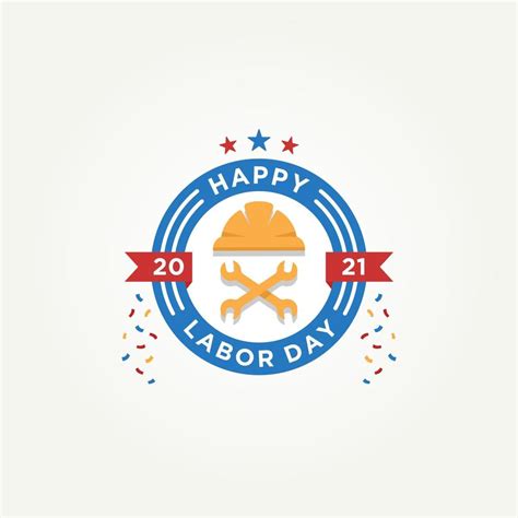 Happy Labor Day Logo Label Emblem Design 6621587 Vector Art At Vecteezy