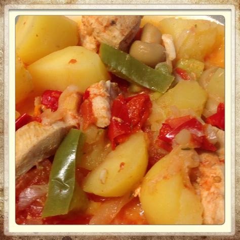 Recette Filet de poulet aux pommes de terre poivron tomates au