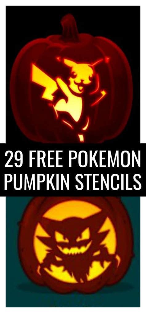 29 Free Pokemon Pumpkin Stencils Halloween Carving Patterns