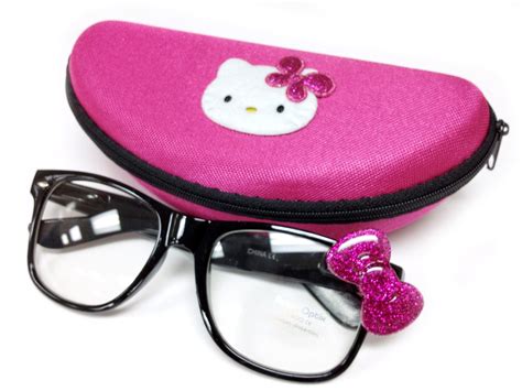 hello to kitty kawaii nerd glasses and case by littlemaikoboutique