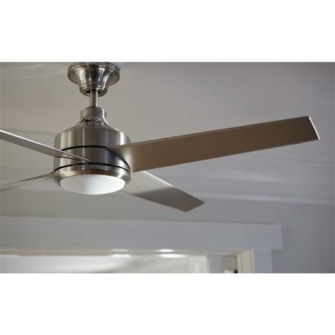 Led indoor brushed nickel ceiling fan with light kit. Home Decorators Collection Mercer 52 in. LED Indoor ...