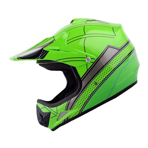 Wow Youth Kids Motocross Bmx Mx Atv Dirt Bike Helmet Hjoy Spider Green