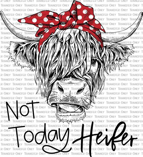 Not Today Heifer Sublimation Transfer Shirt Transfer Etsy