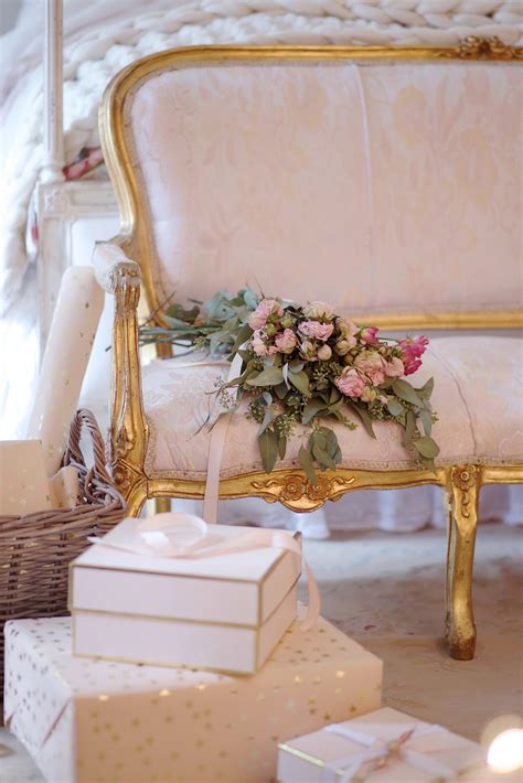 Romantic White And Blush Christmas Bedroom French Country