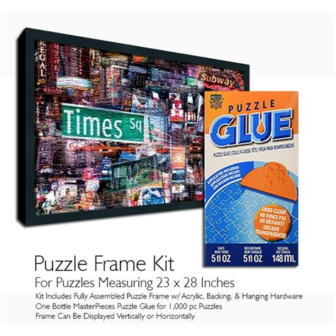 Jigsaw Puzzle Frame Kit Featuring Masterpieces Puzzle Glue 5 Fl Oz