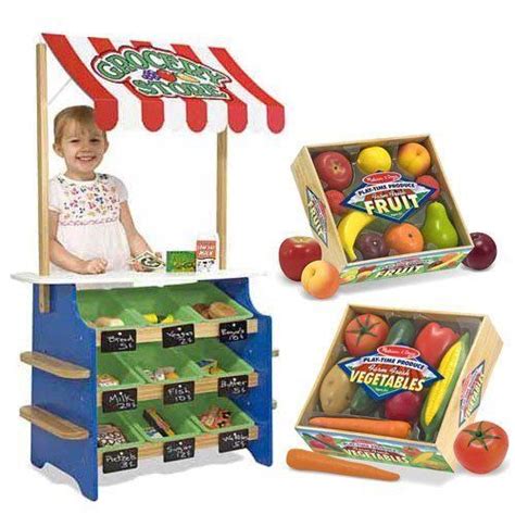 Melissa And Doug Grocery Store And Lemonade Stand With Playtime Fruits