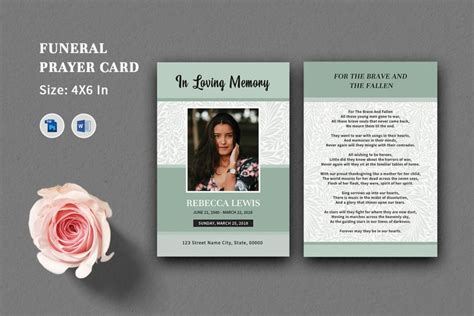 Funeral Prayer Card Template Ms Word And Photoshop 1514442