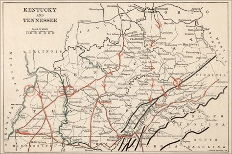 24x36 Gallery Poster Map Of Civil War In Kentucky And Tennessee