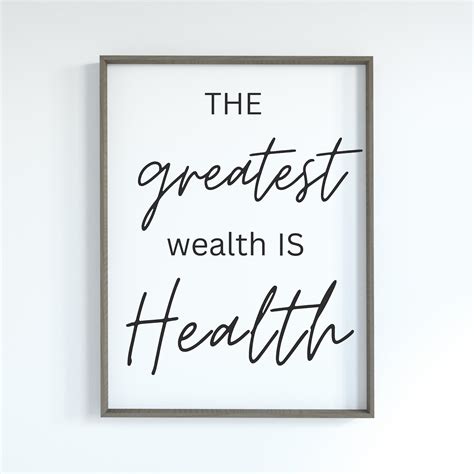 The Greatest Wealth Is Health Printable Art Printposter Etsy