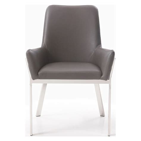 Grey Bonded Leather Dining Chair