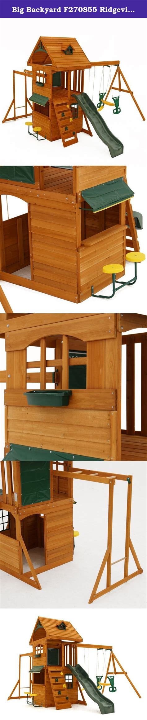 Shop for kidkraft ridgeview deluxe clubhouse wooden play set. Big Backyard F270855 Ridgeview Clubhouse Deluxe Play Set ...