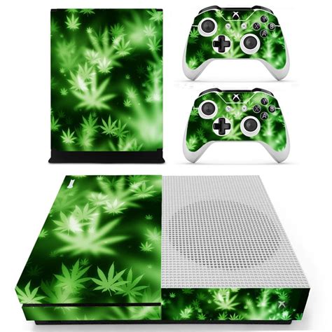 Green Leaf Weed Skin Sticker Decal For Microsoft Xbox One S Console And