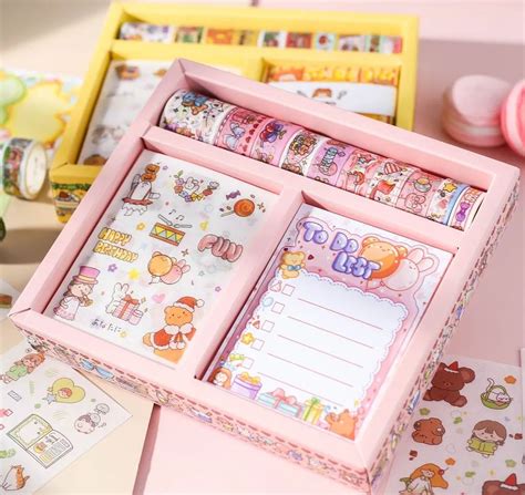 Cute Journals Notebooks Kawaii Candy Washi Tapes Stickers And