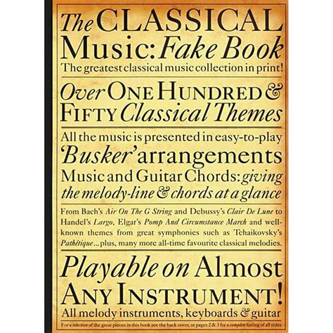 Fake Books The Classical Music Fake Book Paperback