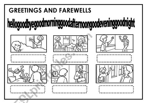 Greeting And Farewells Esl Worksheet By Evelinamaria In Greetings Worksheets