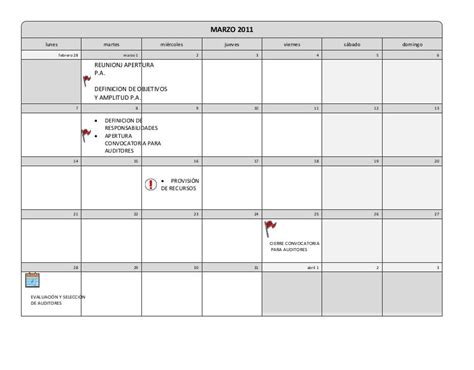 Calendario De Actividades