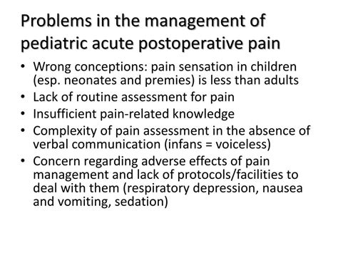 Ppt Acute Postoperative Pediatric Pain Management Powerpoint