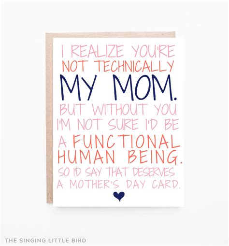 Happy Mothers Day Step Mom Card Friends Mom Blank Etsy In 2021 Mom Cards Mother Card