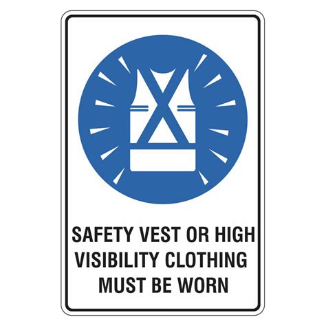 mandatory sign safety vest or high visibility clothing must be worn au