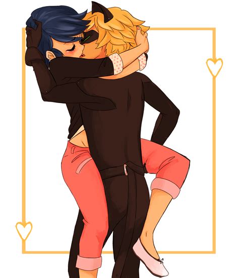 Oh So Cute Kiss🐾🐾🐾🐞🐞🐞 We Heart It Chat Noir Marinette And