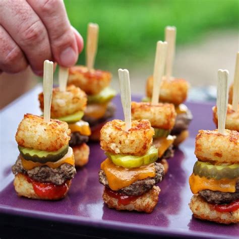 Tater Tot Mini Cheeseburger Bites Recipe Great Summer Party Appetizer