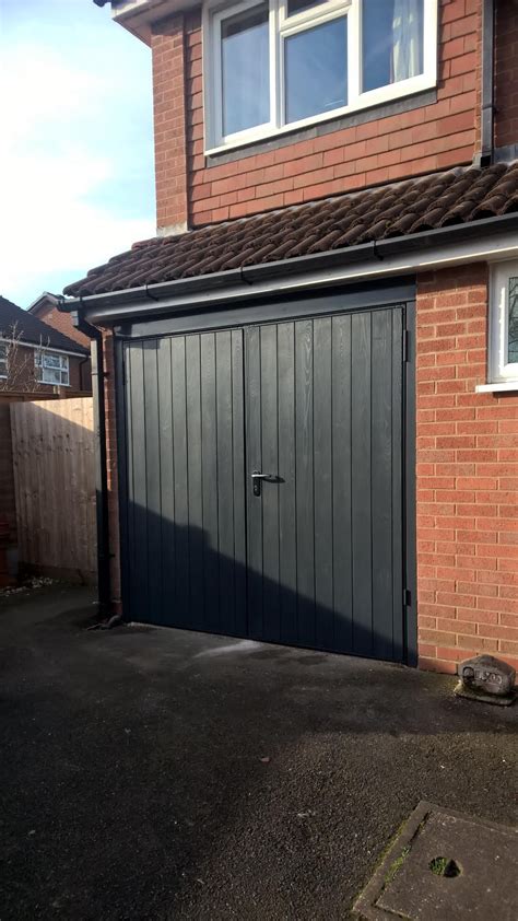 GRP Side Hinged Garage Door In Anthracite Grey Elite GD Side Hinged Garage Doors Garage Door