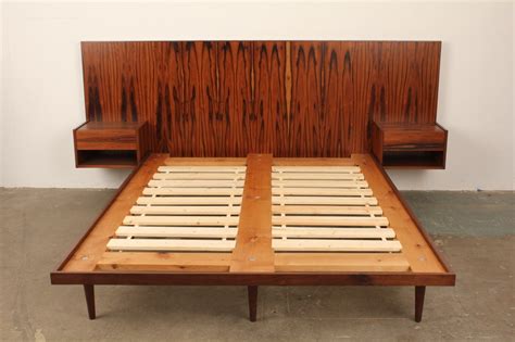 Beautifully functional furniture with an architectural edge Newly Made Danish Modern Style Rosewood Bed at 1stdibs