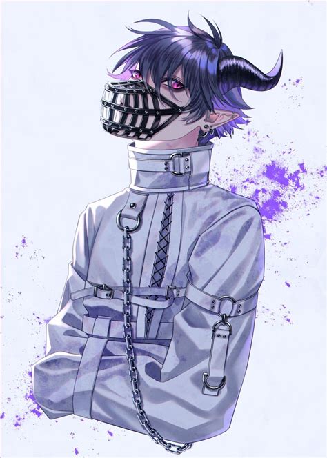 Purple Haired Anime Characters Boy Demon