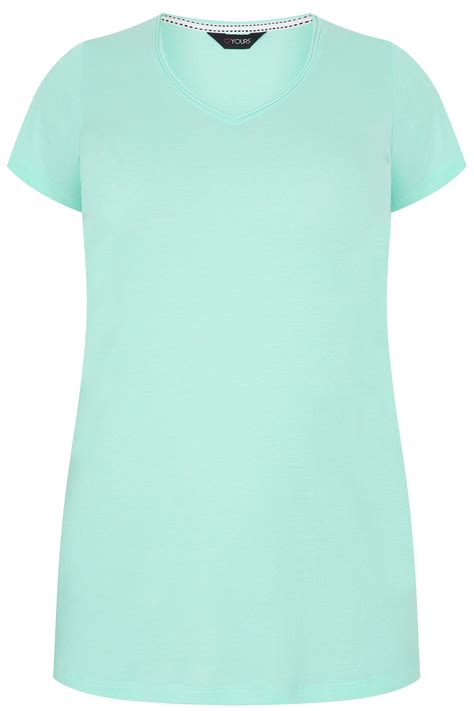 Aqua Blue V Neck T Shirt Plus Sizes 16 To 36 Yours Clothing
