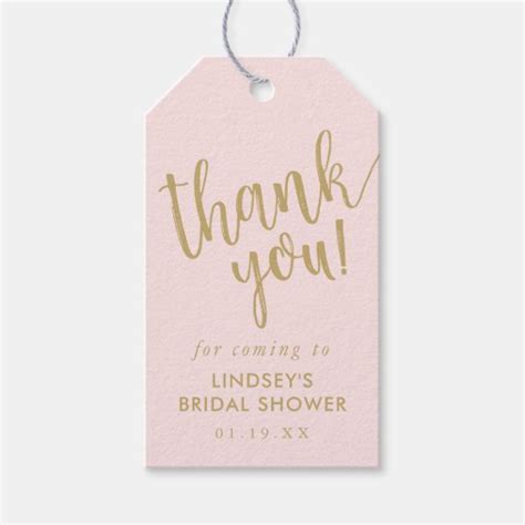 Simple Hand Lettered Bridal Shower Thank You Favor T Tags