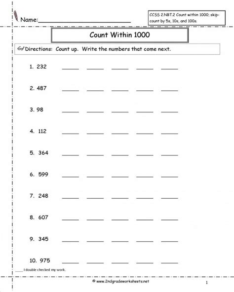 2nd Grade Math Common Core State Standards Worksheets Math Worksheets