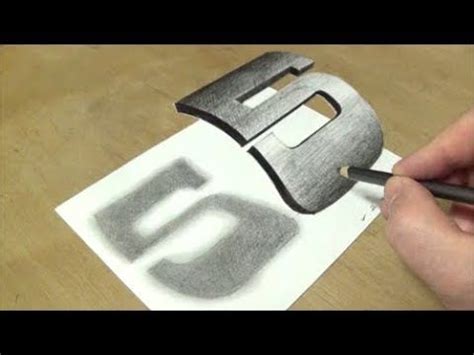 Easy step by step drawing on how to draw 3d numbers from 0 to 9, you can pause the video at every step to follow the steps of. Floating Number 5 - How to Draw Number Five - 3D Trick Art ...