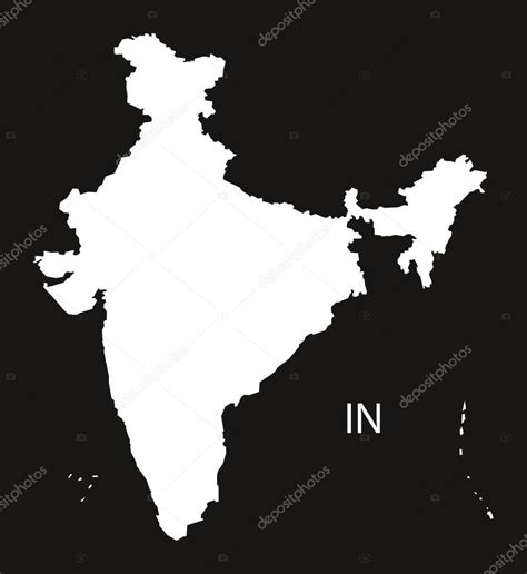 India Map Black White Stock Vector By Ingomenhard