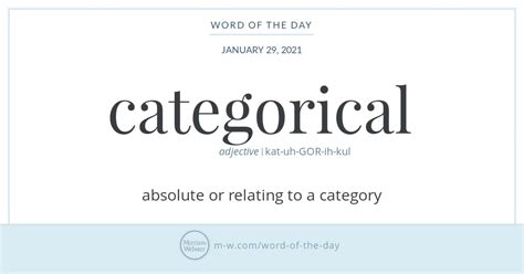 Word Of The Day Categorical Merriam Webster
