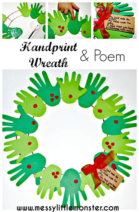 24 Handprint Wreath Craft Vaselisaaliyan