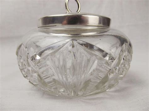 Cut Glass Sugar Bowl With Sterling Silver Lid C1905 Uk
