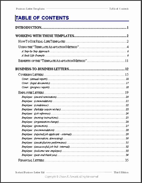11 Table Of Contents Template For Report