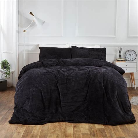 Brentfords Teddy Fleece Duvet Cover With Pillow Case Thermal Warm