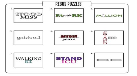 Rebus Brain Teasers Puzzles With Pictures And Answers Brain Teaser