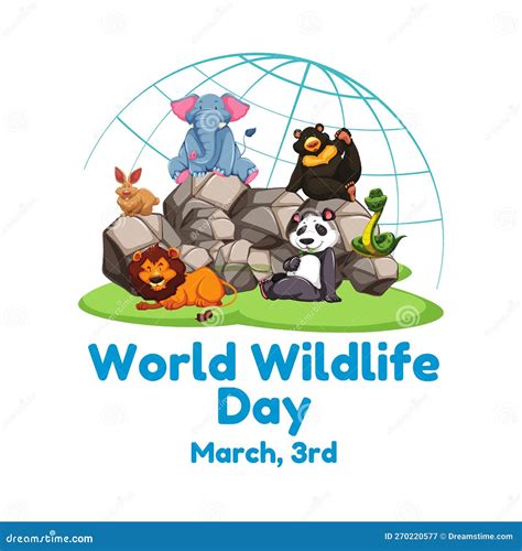World Wildlife Day March 3rd 13 Stock Illustration Illustration Of