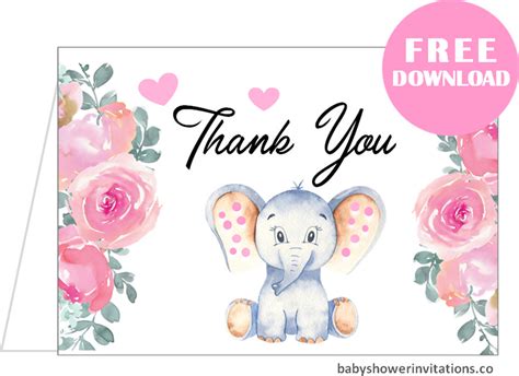 Free Printable Baby Shower Thank You Cards Printable Word Searches