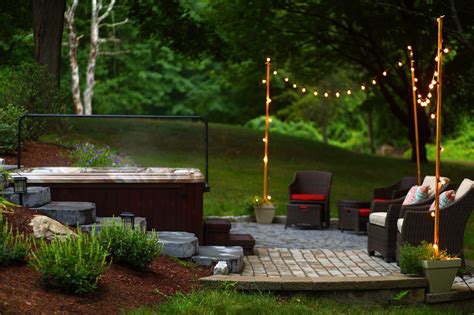 2016 Londonderry Sloped Backyard Hot Tub Design Works Nh Sloped Backyard Hot Tub Designs