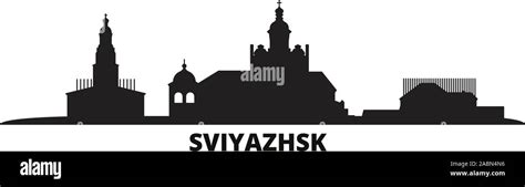 Russia Sviyazhsk City Skyline Isolated Vector Illustration Russia