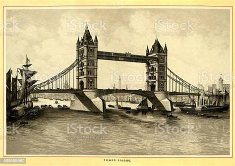 Victorian London Tower Bridge Stock Illustration Download Image Now