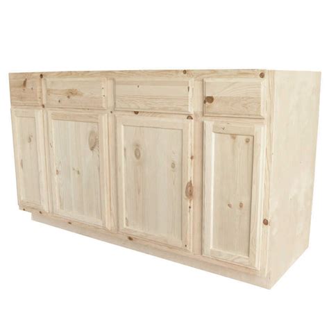 You'll then need to decide whether you want to leave the cabinets unfinished for a truly natural look, or if you'd. KAPAL WOOD PRODUCTS SBC60-PFP 60 In Unfinished Knotty Pine ...