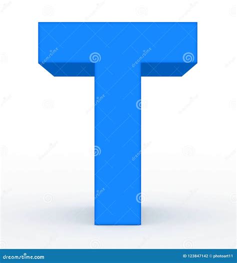 Letter T 3d Blue Isolated On White Stock Illustration Illustration Of